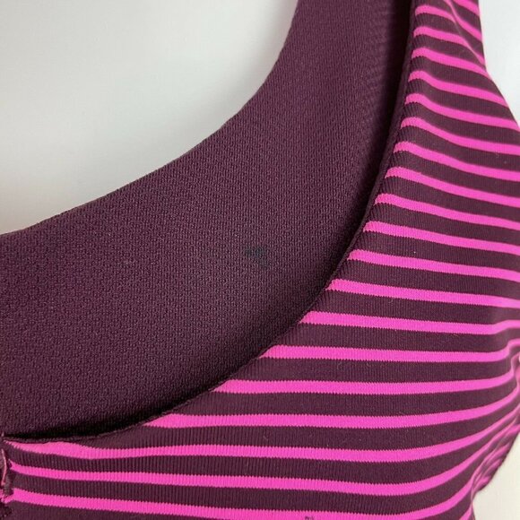 Lululemon Pink Burgandy Striped Racer Back Tank - Picture 2 of 4